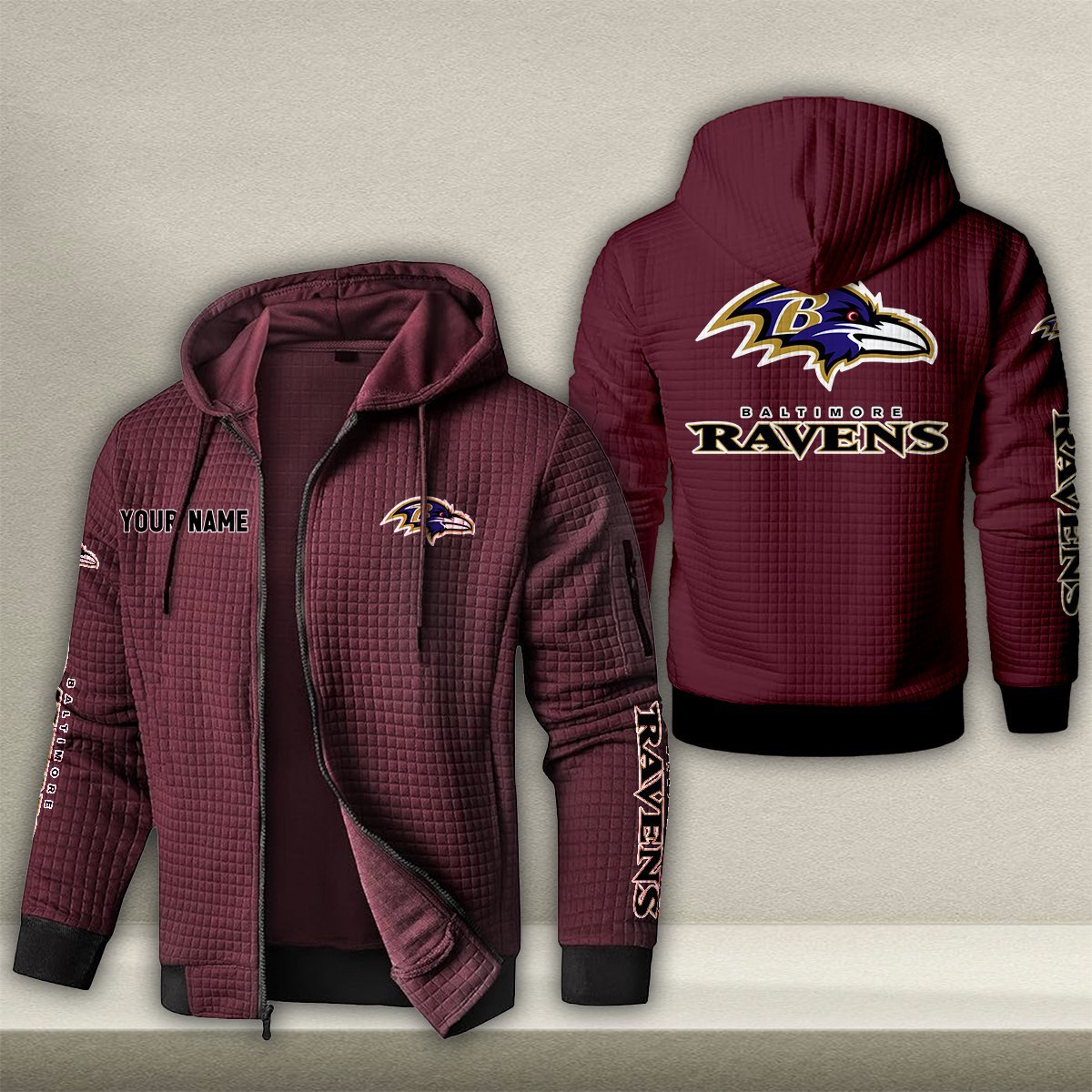 BAL x NFL Quilted Zip Hoodie DatND DVT