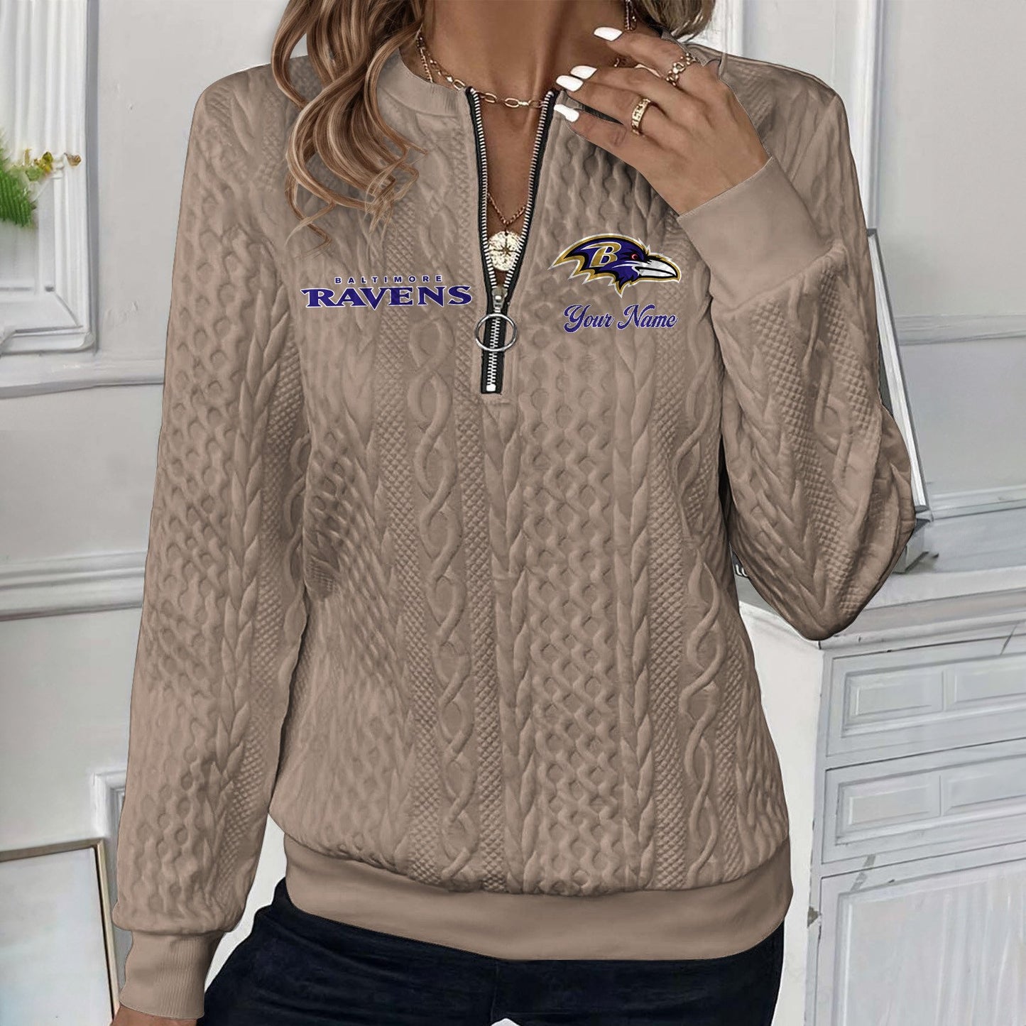 BAL x NFL Women's Quilted Zip-UP Sweatshirt DatND DVT