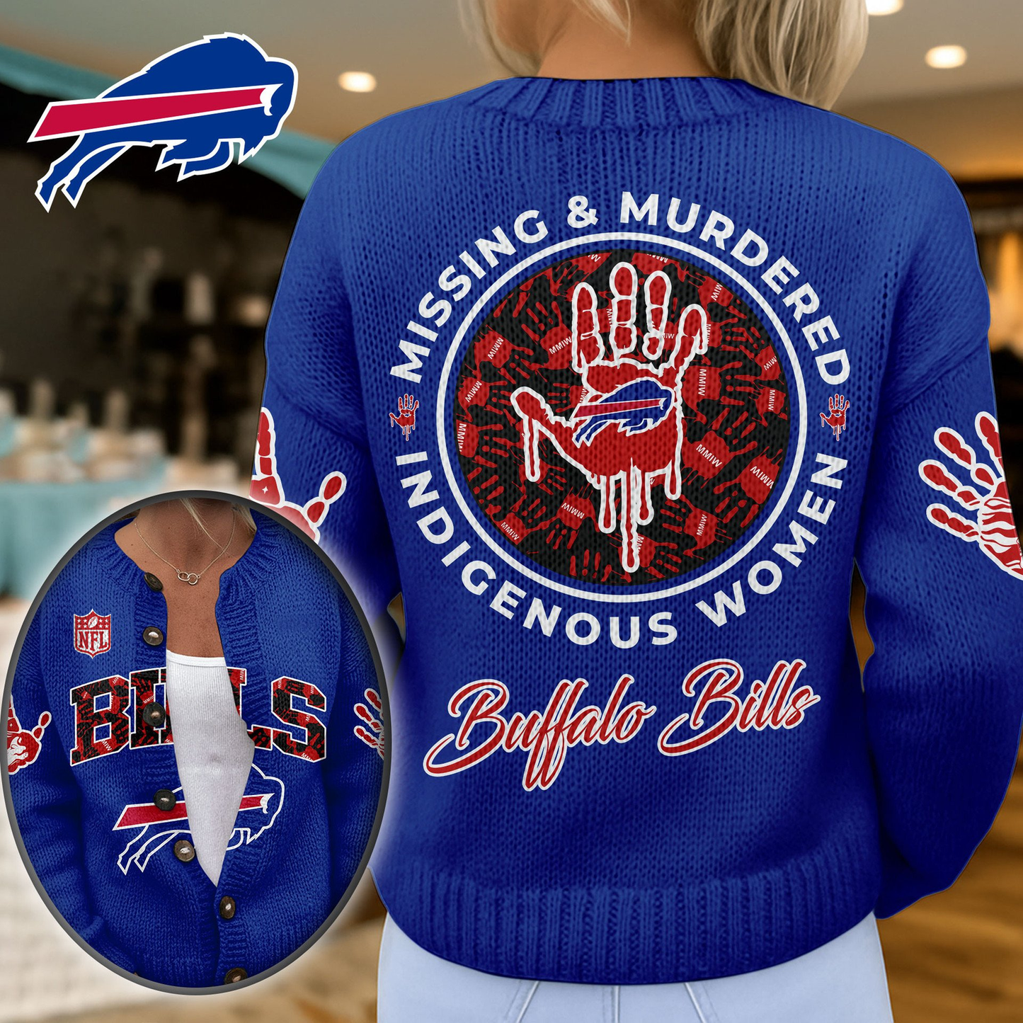 BB Premium NFL Cozy Knit Cardigan DDT NTL