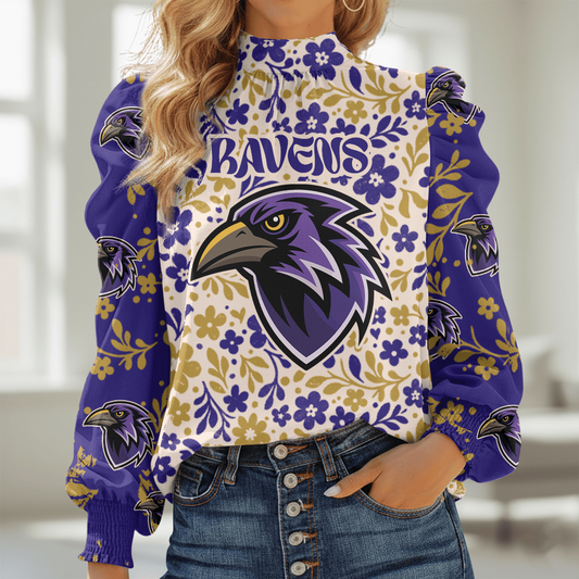 BR NFL Women Puff Sleeve Blouse DDT NTL