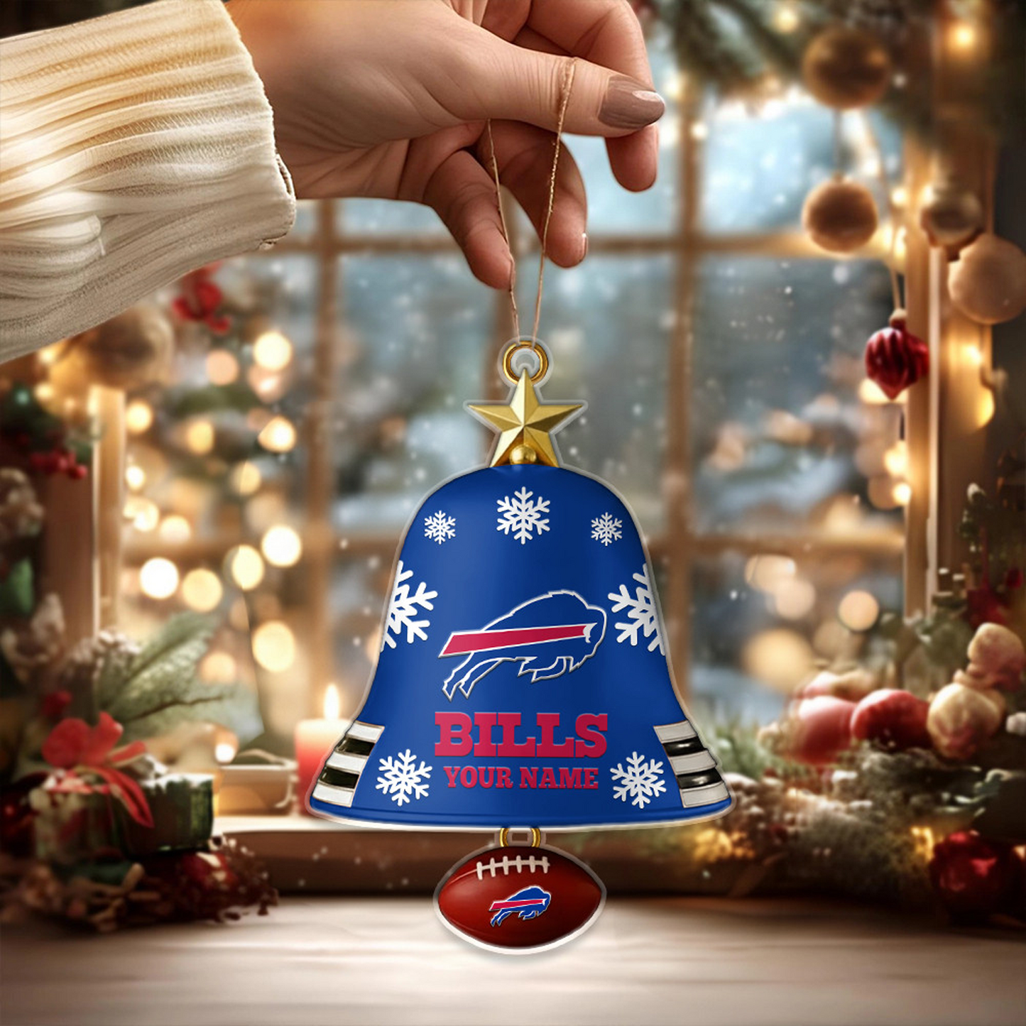 BUF x NFL Christmas Bell Ornament Custom Any Name DatND DVT