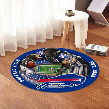 BUF x NFL Luxury 3D Round Rug DatND DVT