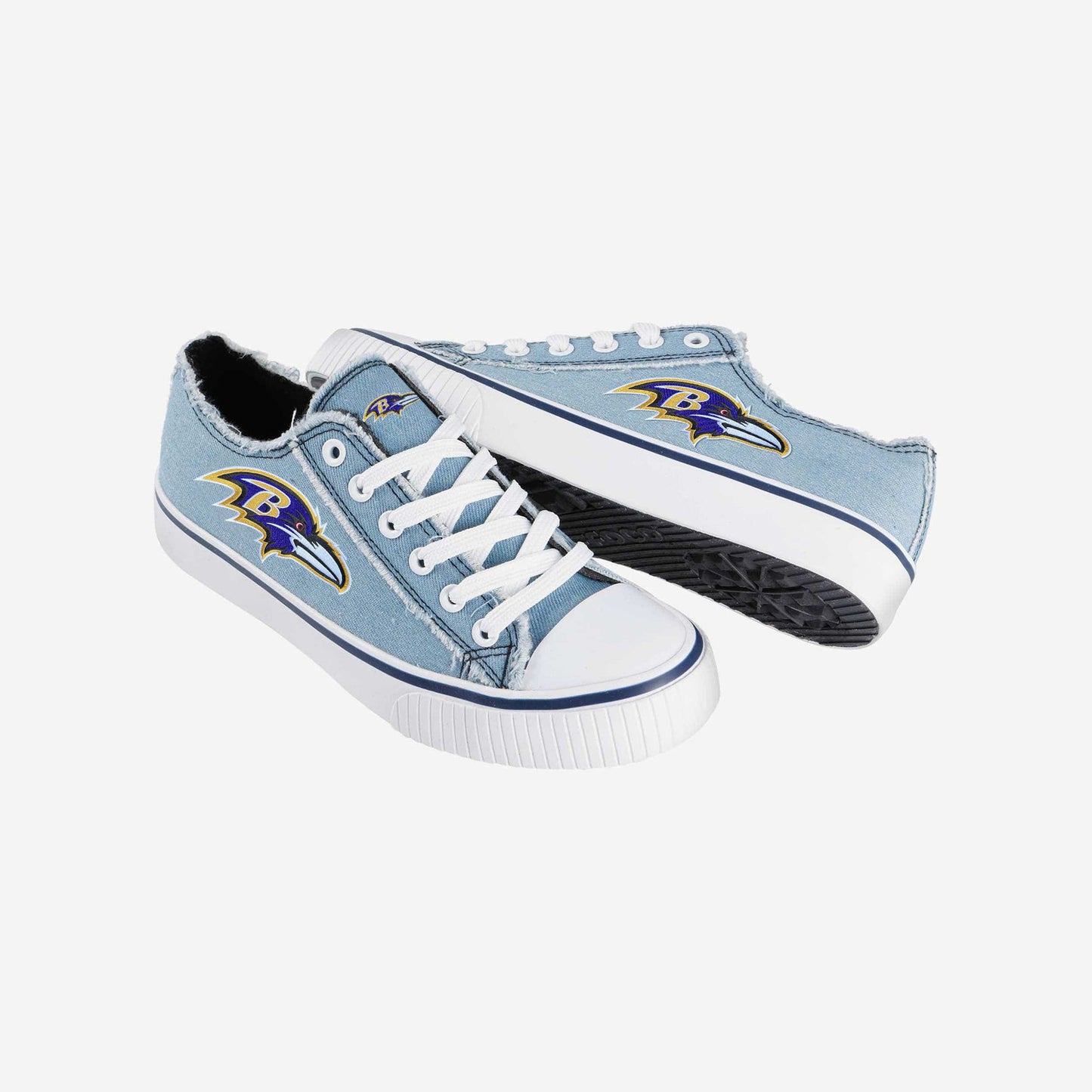 Baltimore Ravens Womens Denim Low Top Canvas Shoes NDD