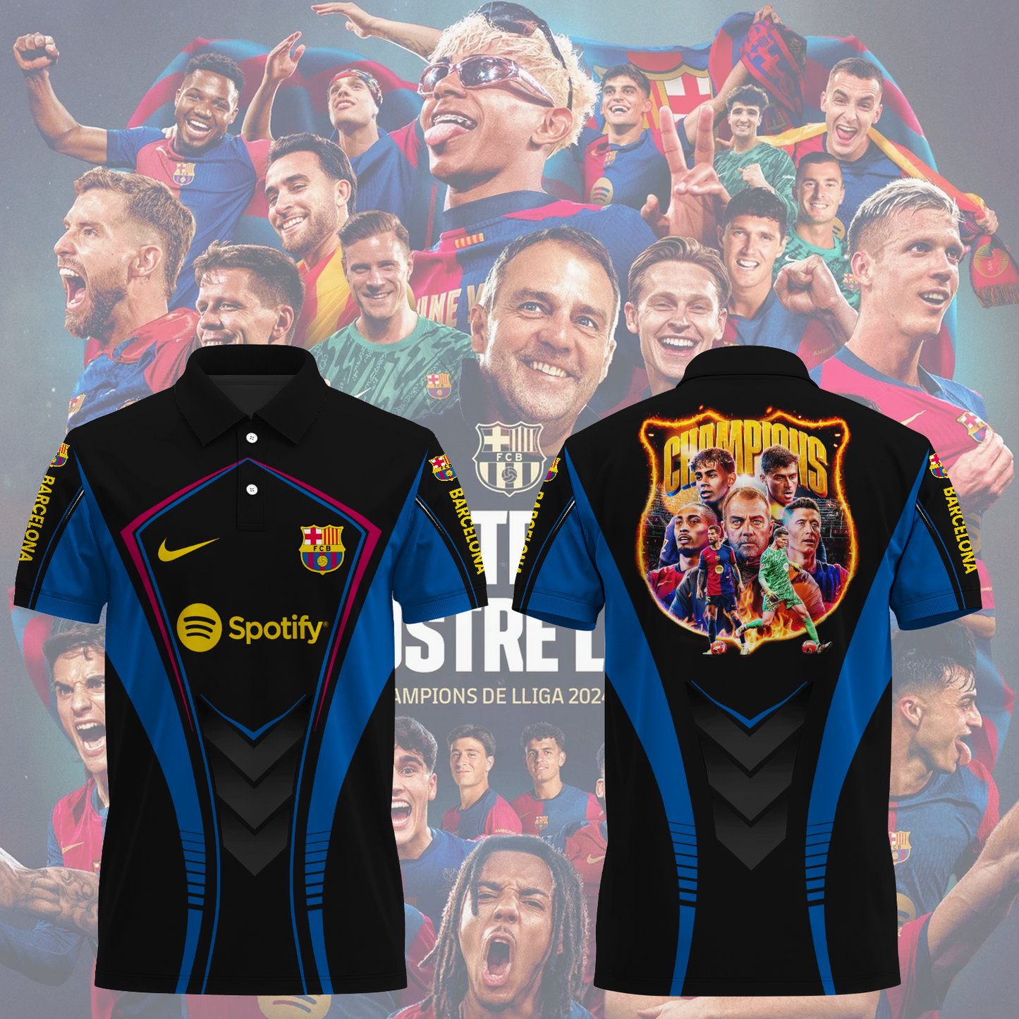 FC Barcelona LA LIGA CHAMPIONS 2024/25 Polo Shirt TM NTA V9