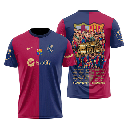 Barcelona Campions Copa Del Rey 2025 Combo Shirt, Jogger And Cap V1 DDTTTV
