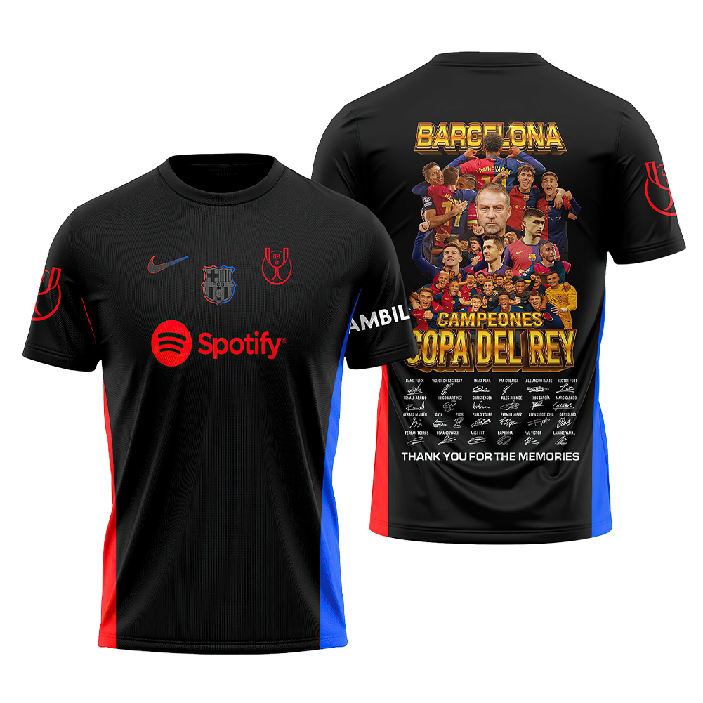 Barcelona Campions Copa Del Rey 2025 Combo Shirt, Jogger And Cap V2 DDTTTV