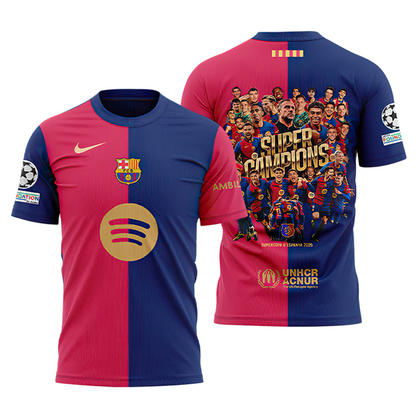 Barcelona Campions Copa Del Rey 2025 Combo Shirt, Jogger And Cap V3 DDTTTV