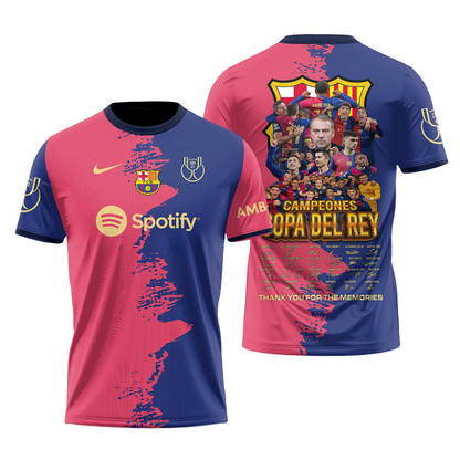 Barcelona Campions Copa Del Rey 2025 Combo Shirt, Jogger And Cap V4 DDTTTV