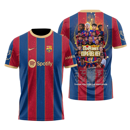 Barcelona Campions Copa Del Rey 2025 Combo Shirt, Jogger And Cap V5 DDTTTV