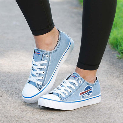 Buffalo Bills Womens Denim Low Top Canvas Shoes NDD