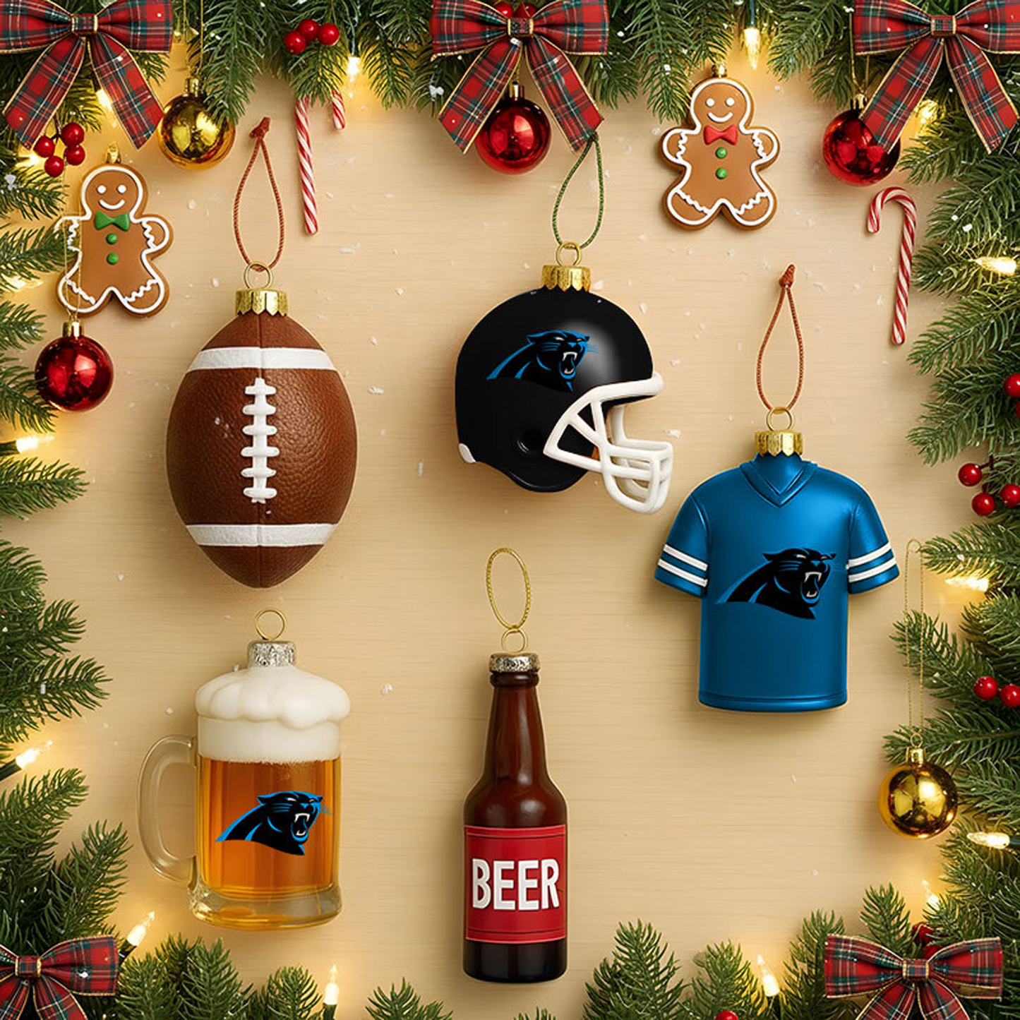 CAR x NFL Football Combo Set 5 Acrylic Ornament For Home Decor DatND DVT