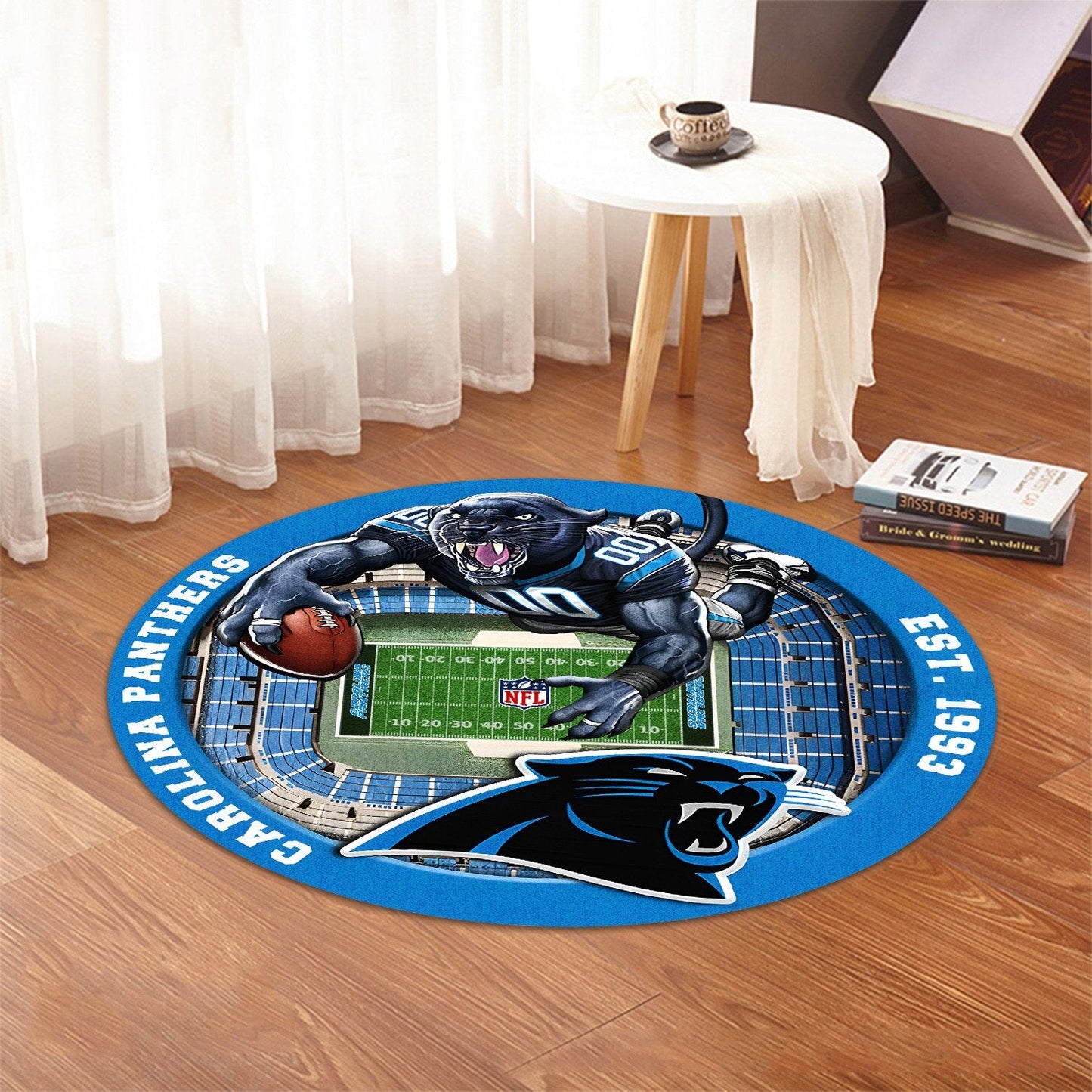 CAR x NFL Luxury 3D Round Rug DatND DVT