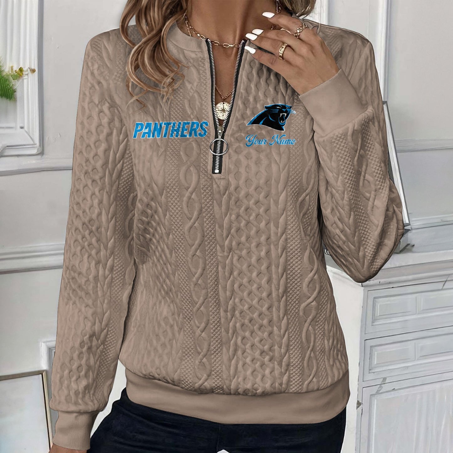 CAR x NFL Women's Quilted Zip-UP Sweatshirt DatND DVT