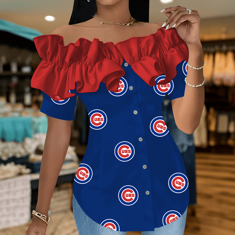 CC Premium MLB Women Ruffle Off-Shoulder Blouse DDT CTND