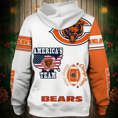 CHI Premium NFL 3D Graphic Hoodie DDT NTL