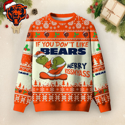 CHI Premium NFL Merry Kissmyass Ugly Sweater DDT CTND