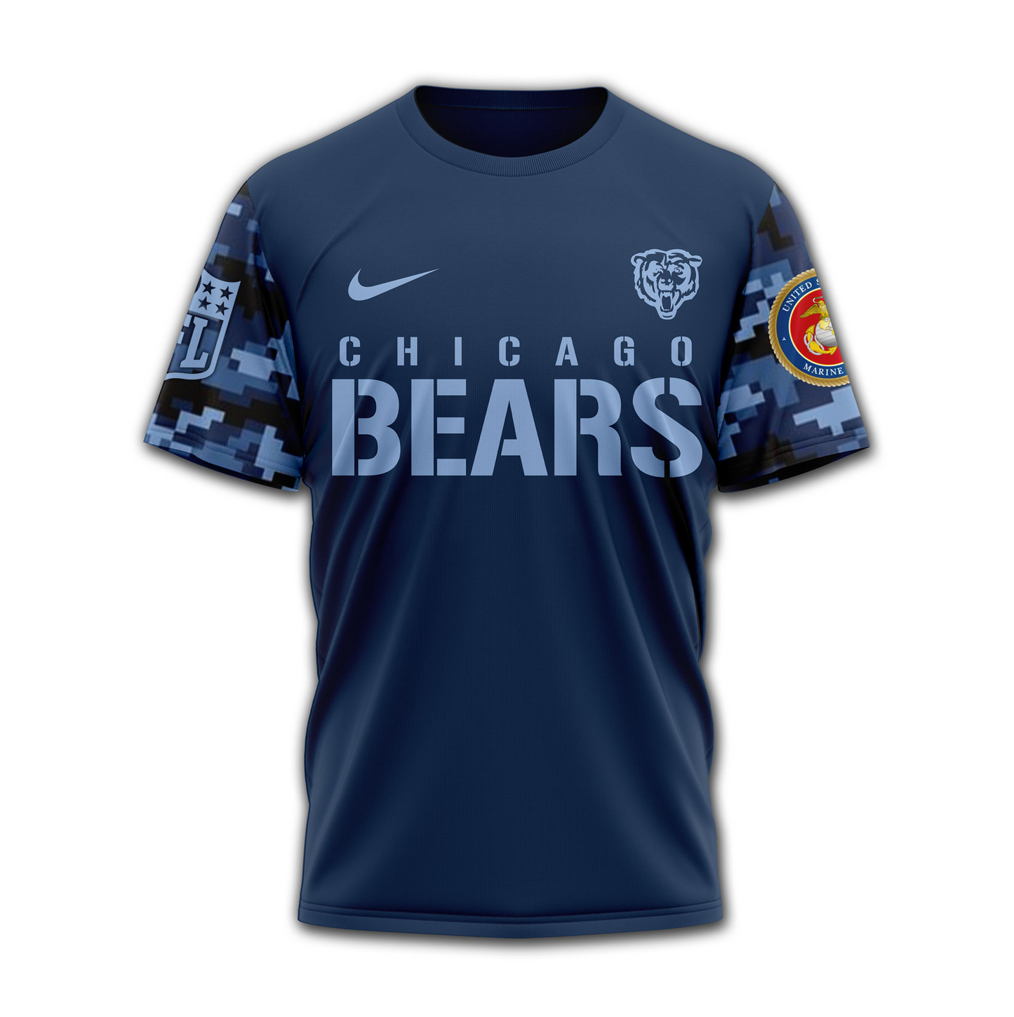 CHI Premium NFL Navy Veteran Popeye 3D Shirt DDT CTND