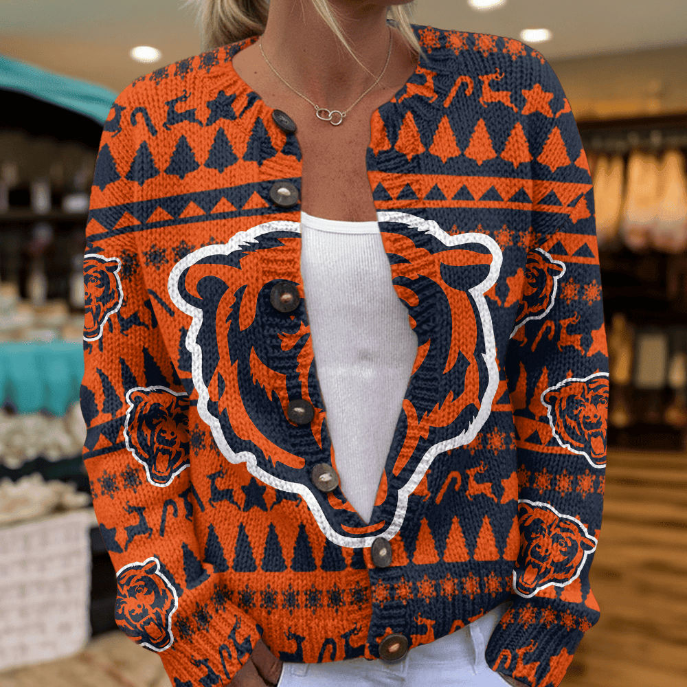 CHI x NFL Cardigan Sweatshirt With Button V2  DatND DVT