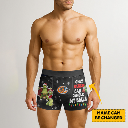 CHI x NFL Funny Grinch Men Boxers Personalized Any Name DatND DVT