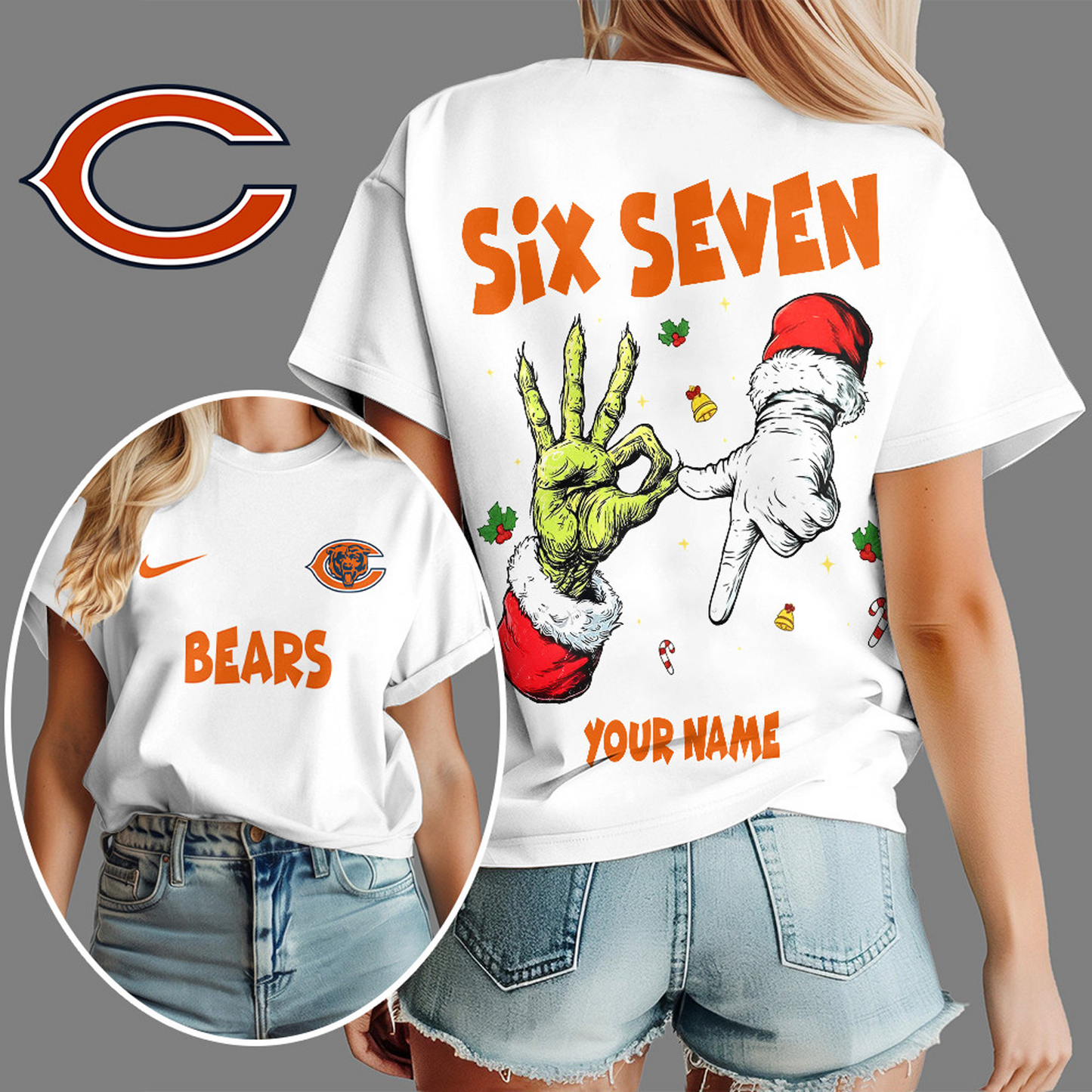 CHI x NFL Funny Six Seven Hot Trend Tshirt Custom Any Name DATND TANTD