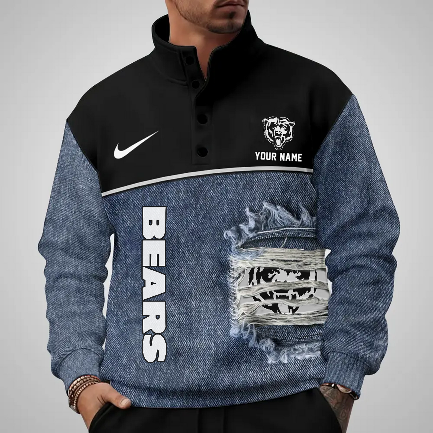 CHI x NFL Half Button Sweatshirt DatND DVT