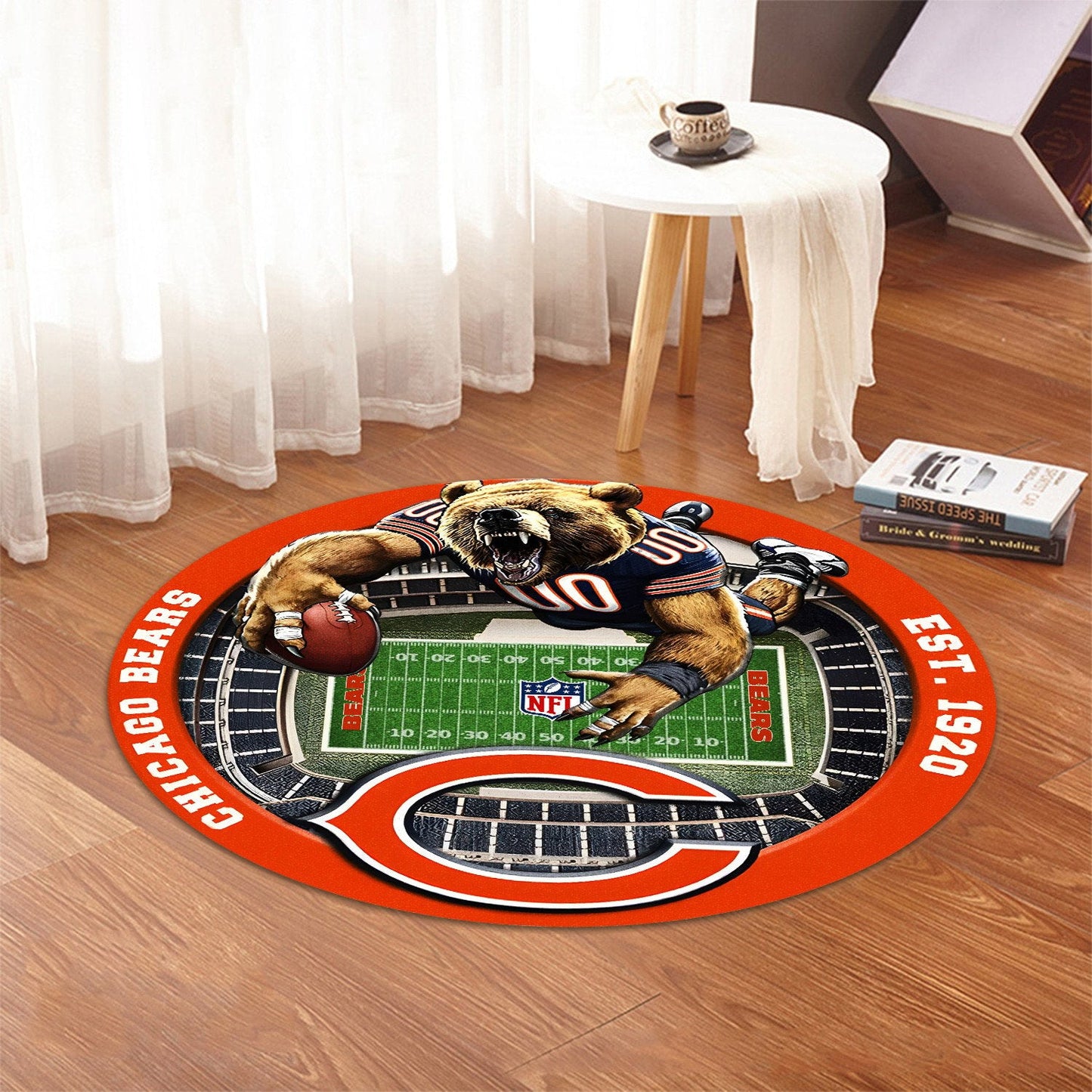 CHI x NFL Luxury 3D Round Rug DatND DVT