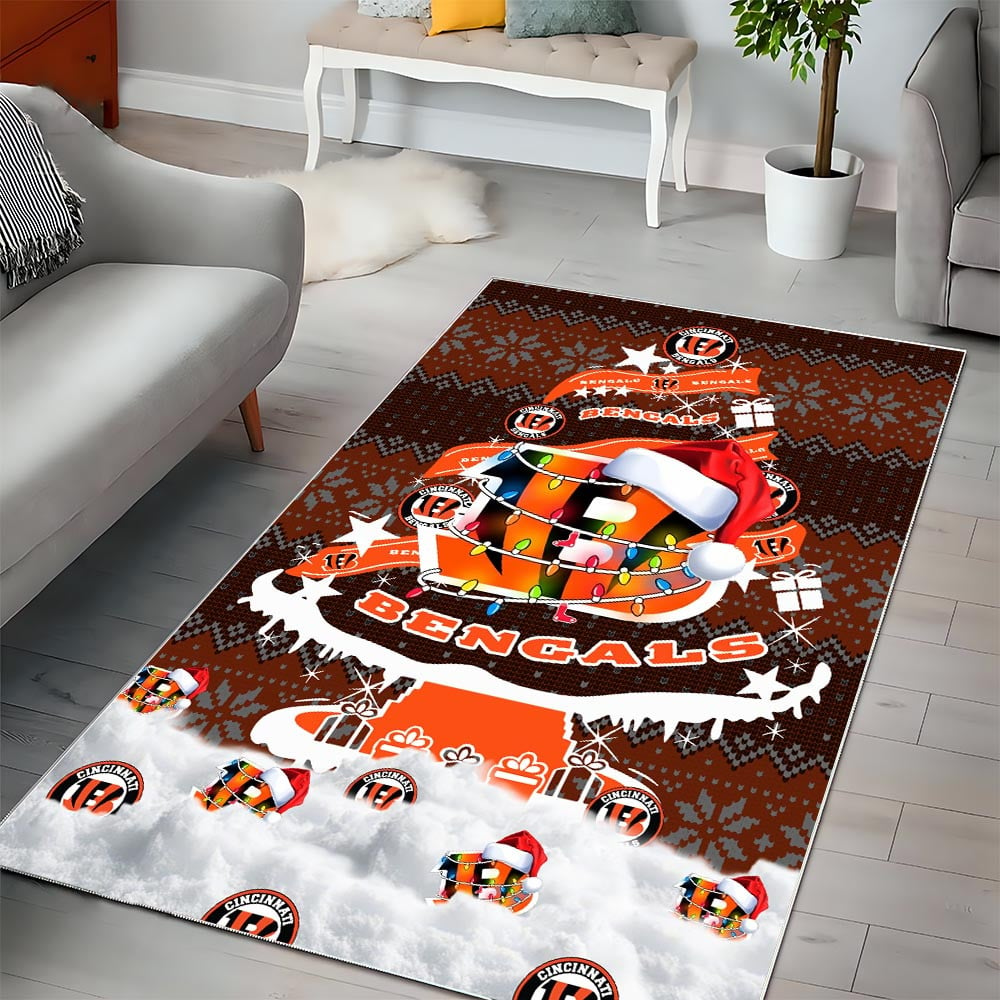 CIN NFL Chrismas Carpet Rug DDT NTL
