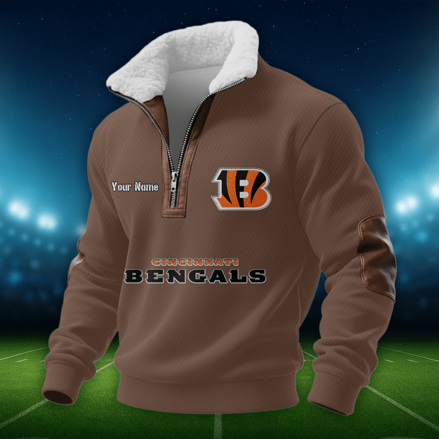 CIN NFL Men Fur Collar Sweatshirt DDT CTND