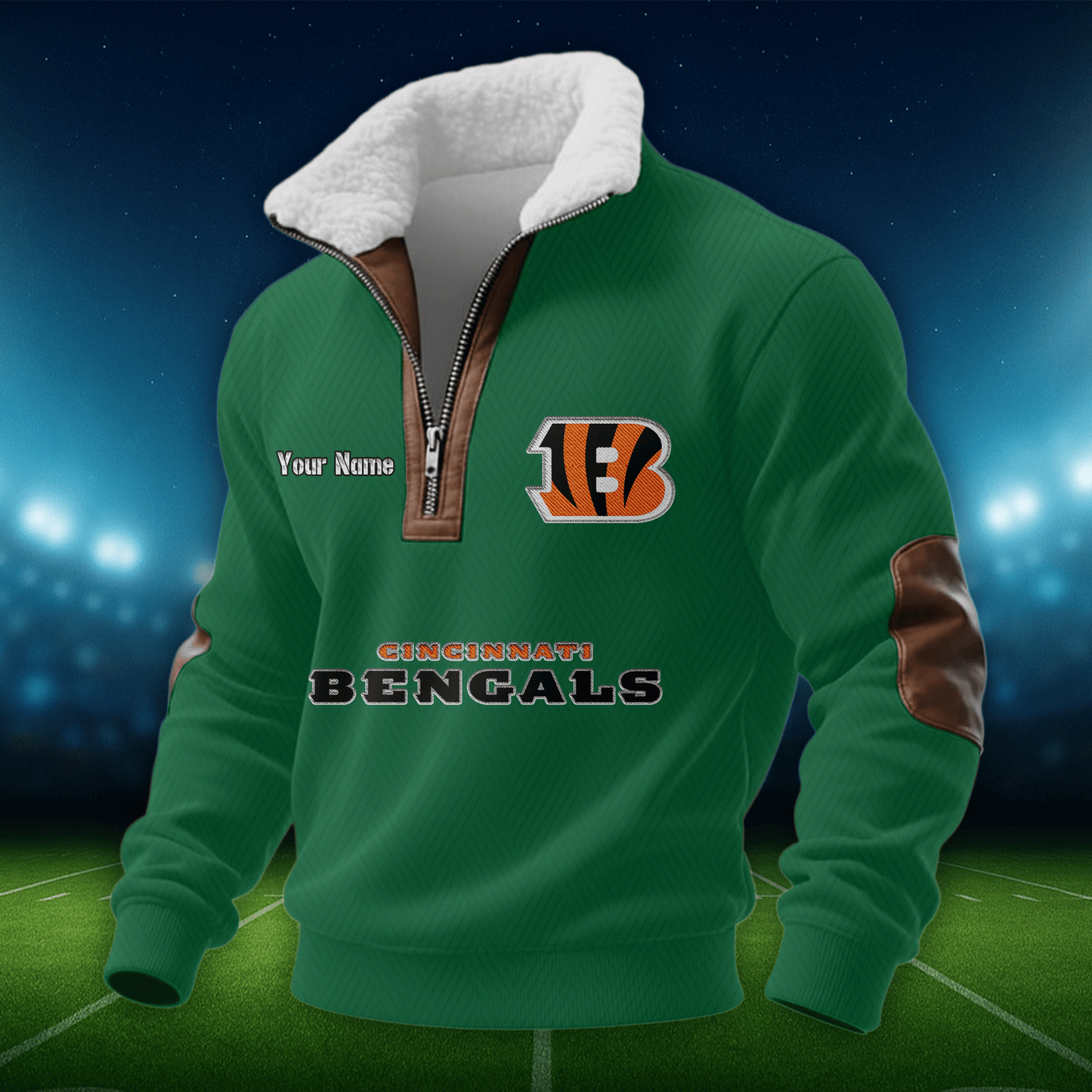 CIN NFL Men Fur Collar Sweatshirt DDT CTND