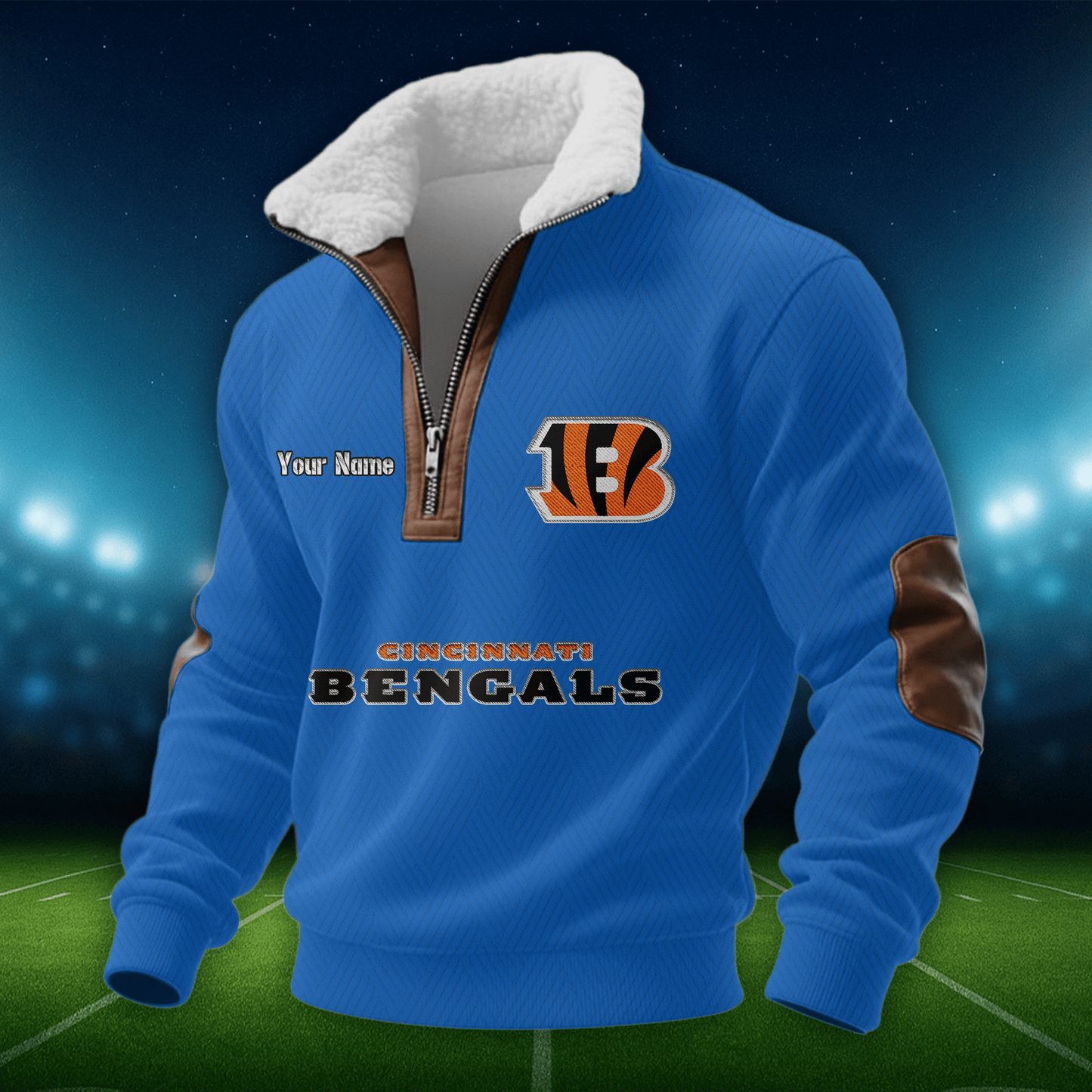 CIN NFL Men Fur Collar Sweatshirt DDT CTND