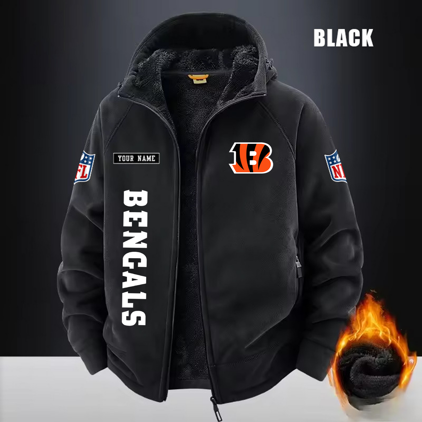 CIN x NFL 3D Half-zip Hoodie DATND TANTD