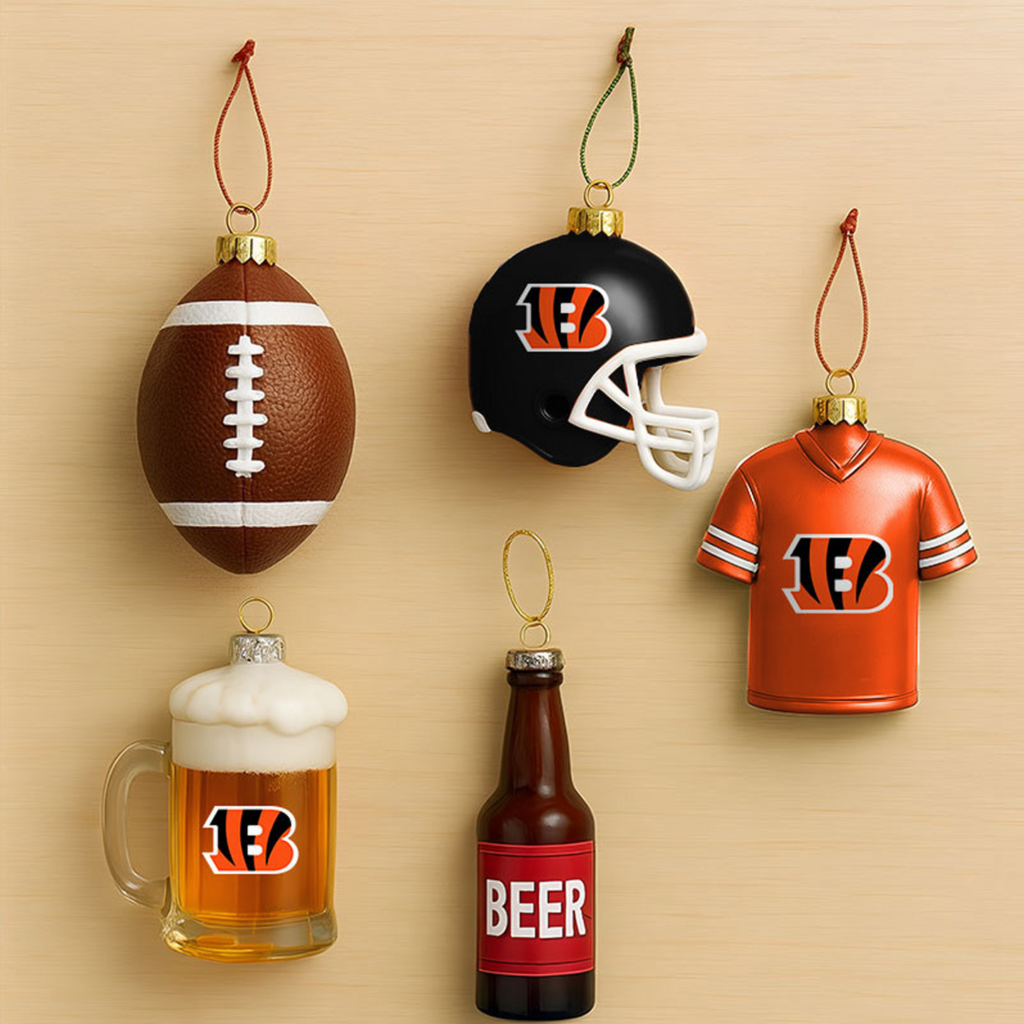 CIN x NFL Football Combo Set 5 Acrylic Ornament For Home Decor DatND DVT