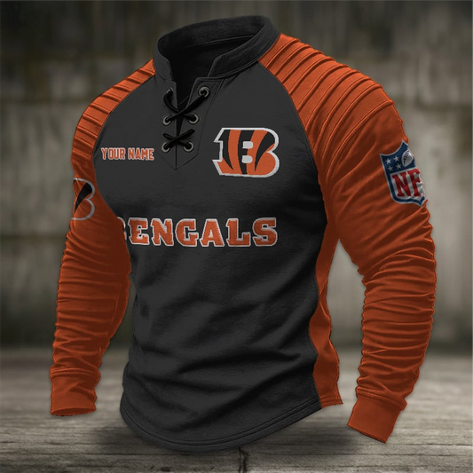 CIN x NFL Men Stand Collar Long Sleeve Top DDT  CTND