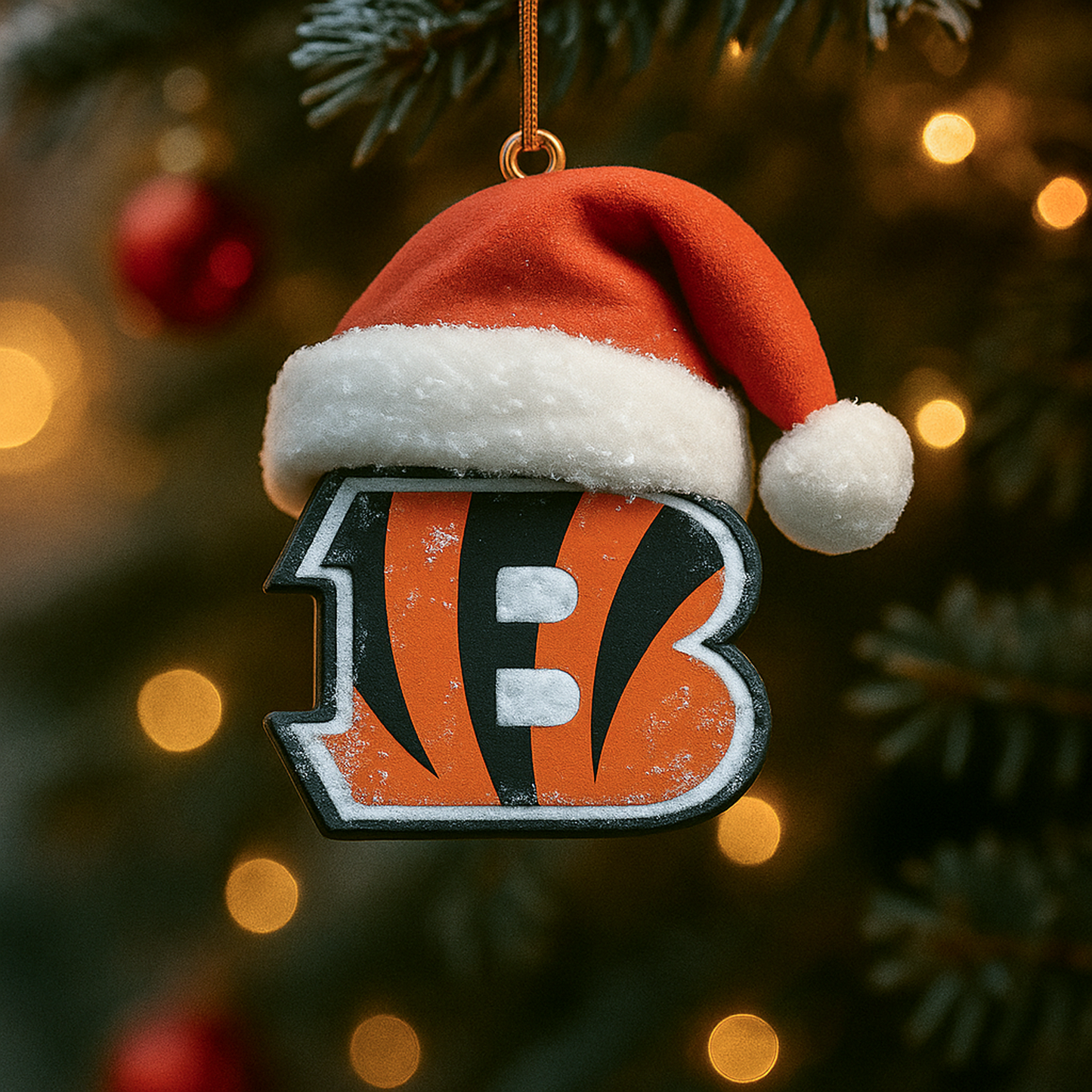 CIN x NFL Santa Hat Christmas Ornament 0811 DatND DVT