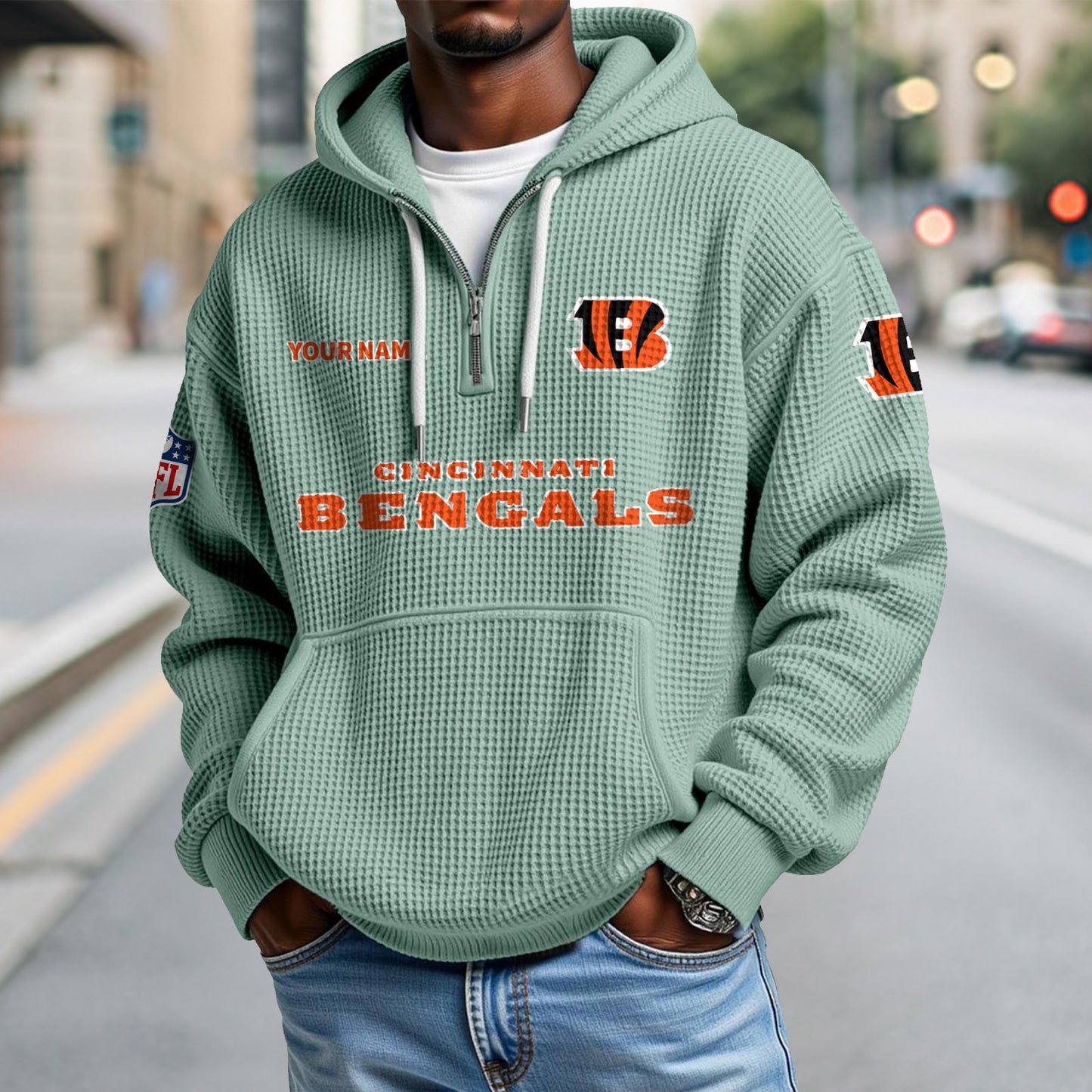 CIN x NFL Waffle Hoodie DatND DVT
