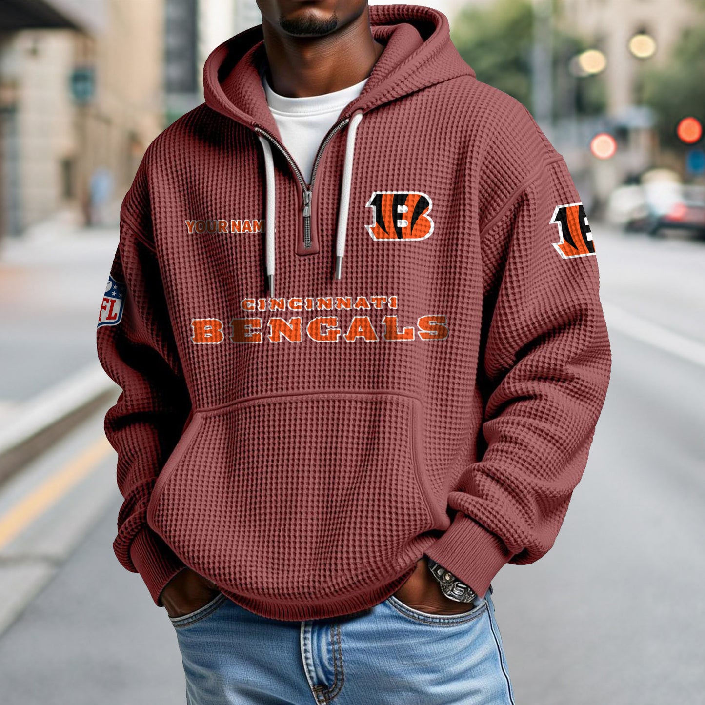 CIN x NFL Waffle Hoodie DatND DVT