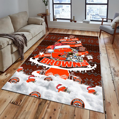 CLE NFL Chrismas Carpet Rug DDT NTL