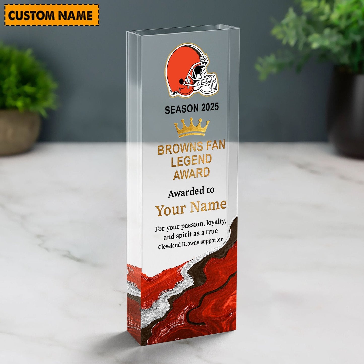 CLE NFL Personalized Acrylic Award Plaque Funny Christmas Gift For Family DDT NTL