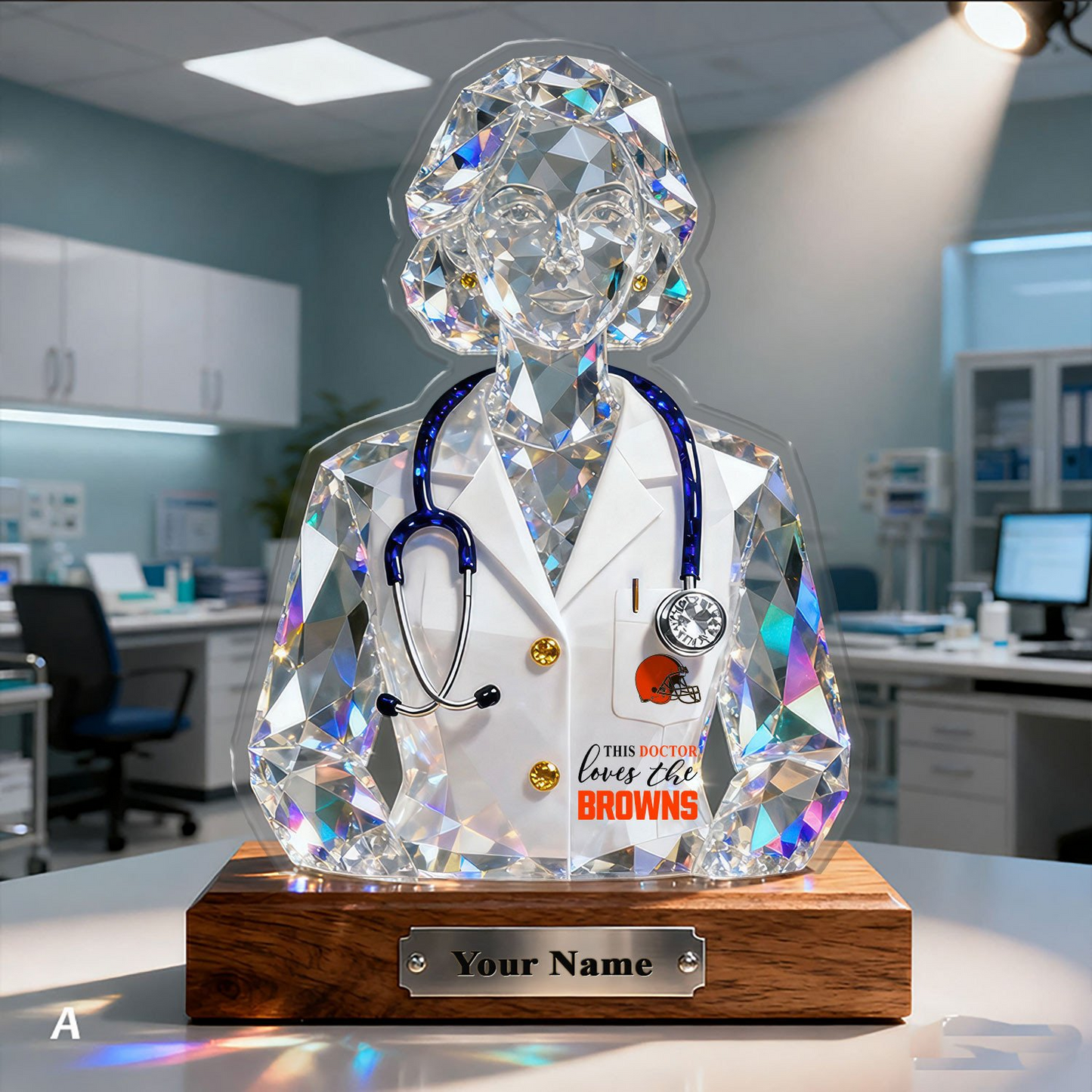 CLE Premium NFL Doctor Crystal Style Desktop Ornament DDT 101125 HLPHUONG