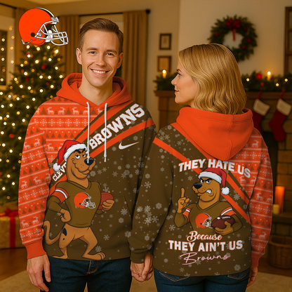 CLE Premium NFL Funny Christmas Scooby Doo 3D Hoodie DDT CTND