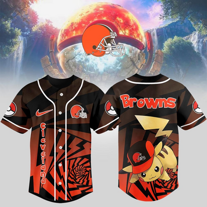 CLE Premium NFL Pikachu Jersey Shirt DDT 101125 HLPHUONG