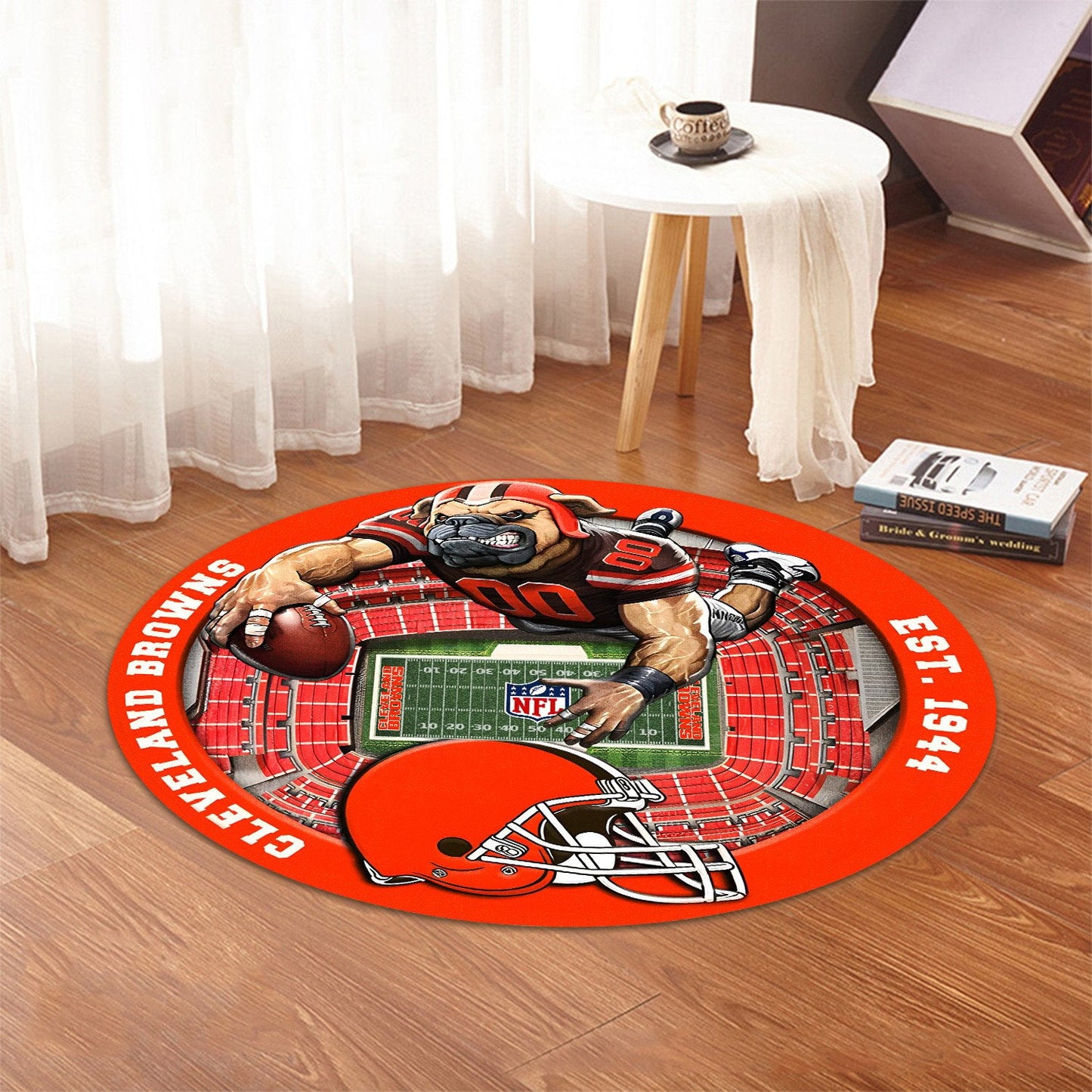 CLE x NFL Luxury 3D Round Rug DatND DVT