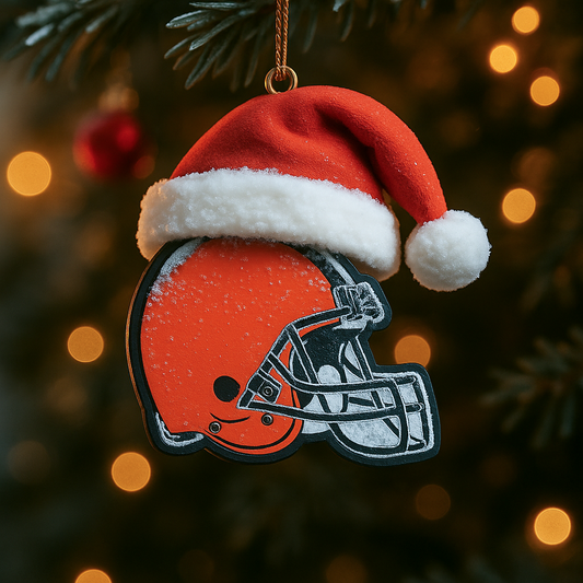 CLE x NFL Santa Hat Christmas Ornament 0811 DatND DVT
