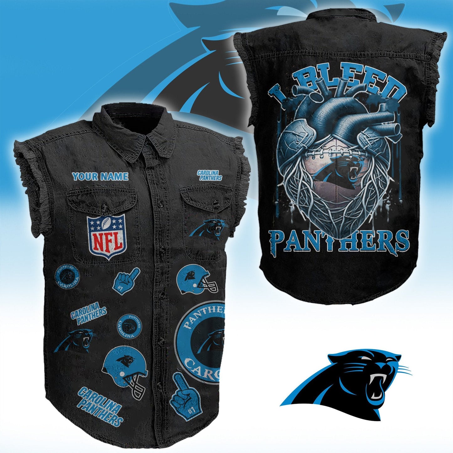 CP NFL Personalize Sleeveless Denim Jacket For Fan DDT CTND