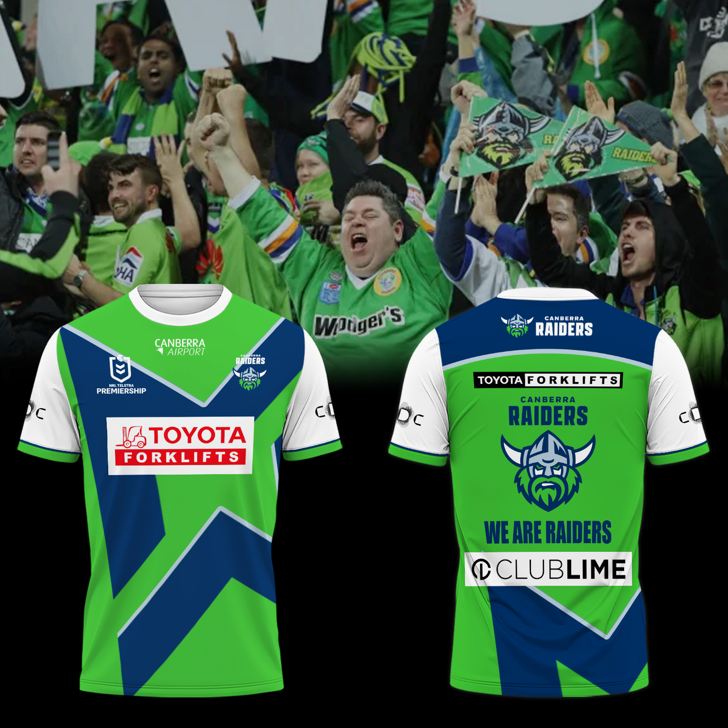 Canberra Raiders NRL Limited Edition T-Shirt TM - You will save more when you buy the clothes and hat combo V7