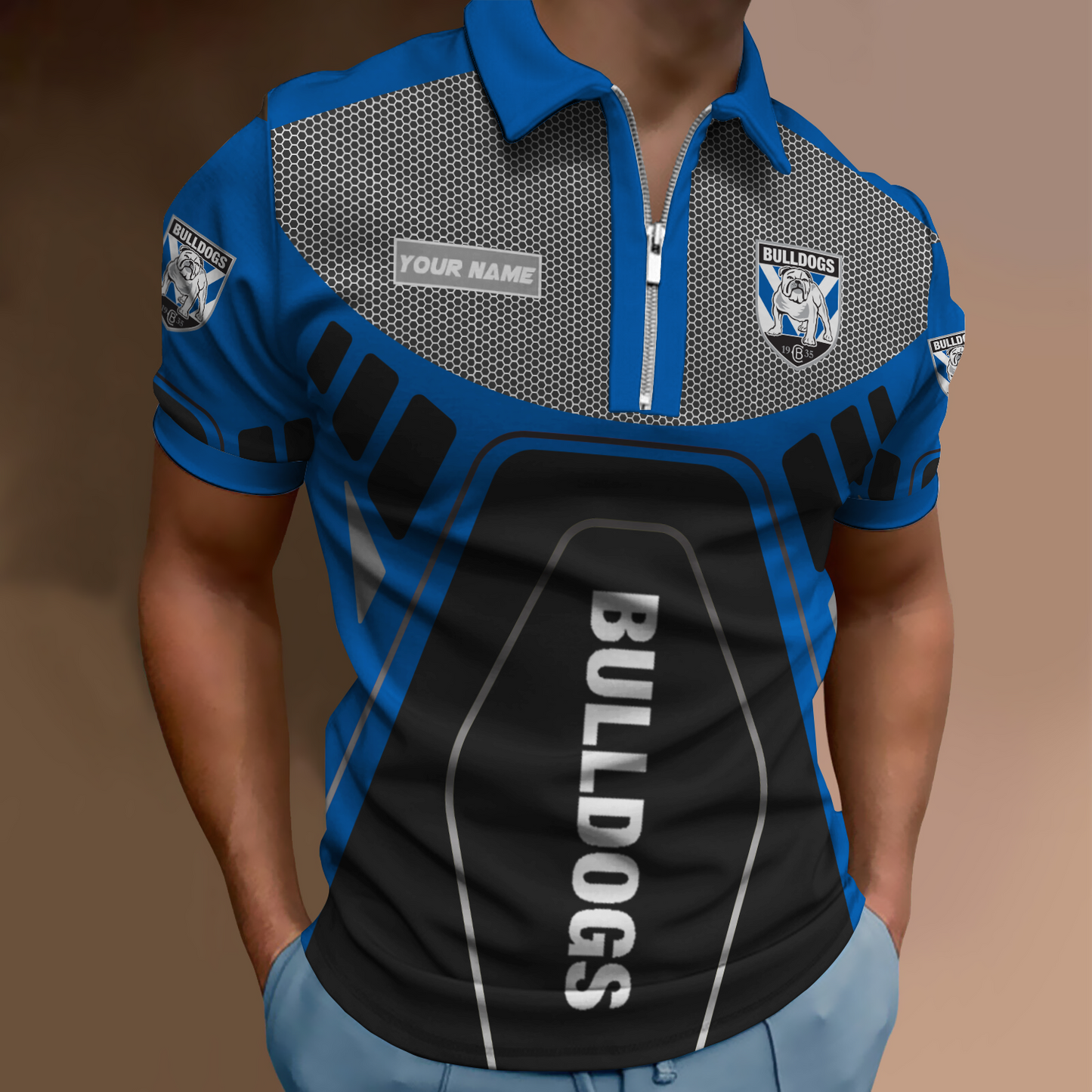 Canterbury Bulldogs NRL Zipper Polo Shirt NDD