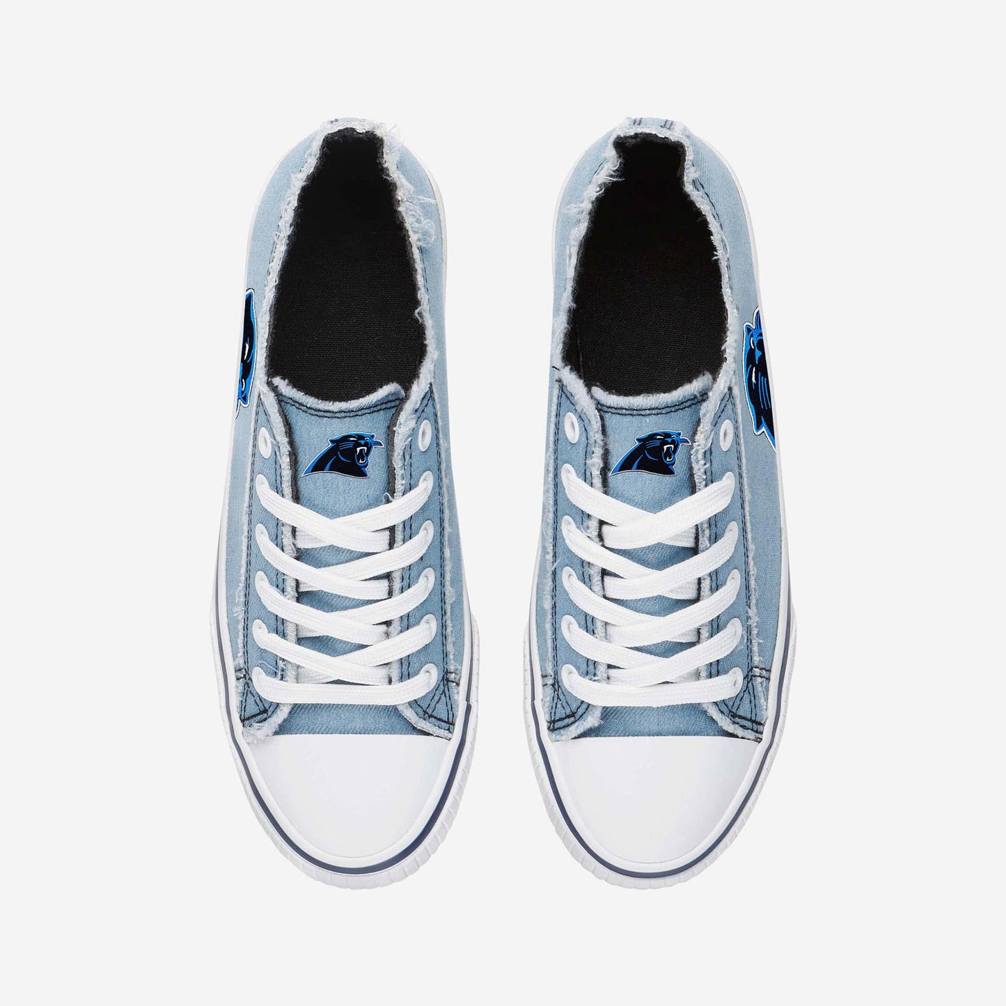 Carolina Panthers Womens Denim Low Top Canvas Shoes NDD
