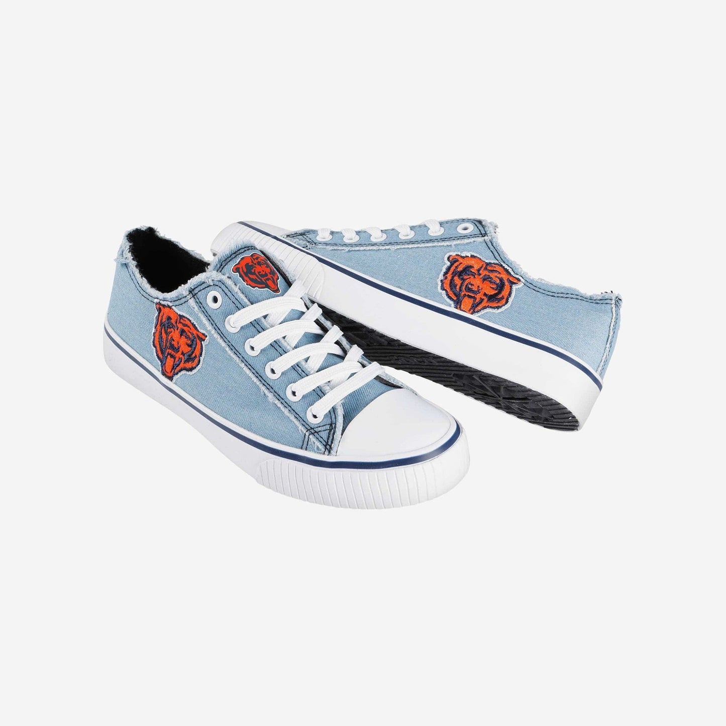 Chicago Bears Womens Denim Low Top Canvas Shoes NDD