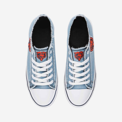 Chicago Bears Womens Denim Low Top Canvas Shoes NDD