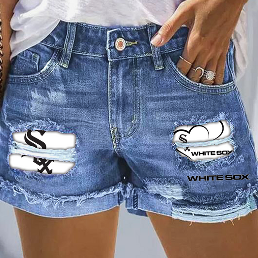 Chicago White Sox Print Fashion Denim Shorts